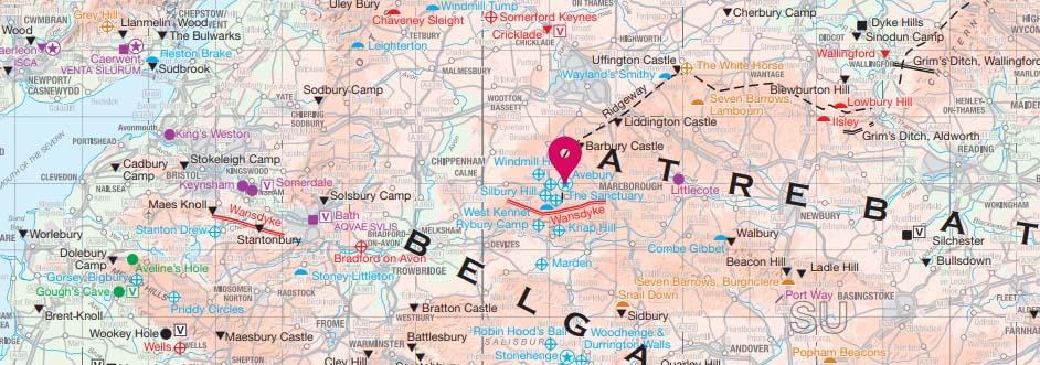 Ancient Britain Map - Avebury