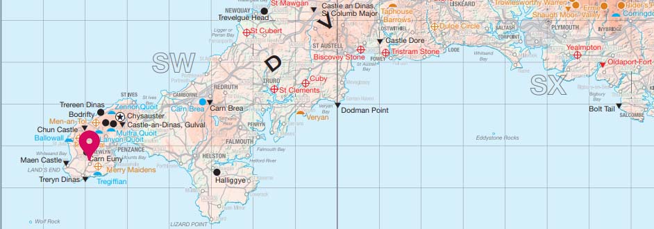 Ancient Britain Map - Boscawen-Ûn