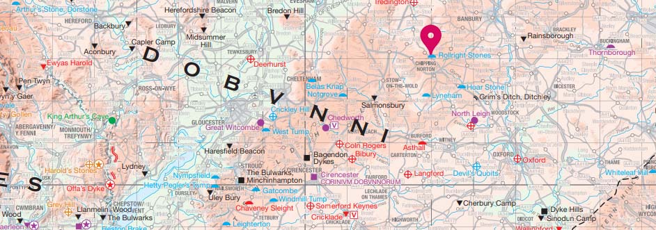 Ancient Britain Map - Rollright Stones