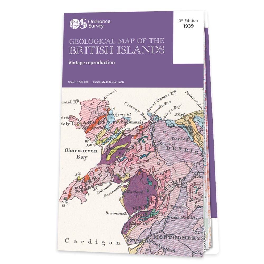 Vintage Colourful Geological Map of British Isles