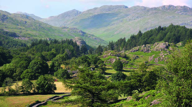 Looking up-Dunnerdale towards Bow Felland Crinkle Crags