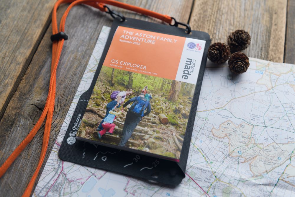 personalised map in a map case