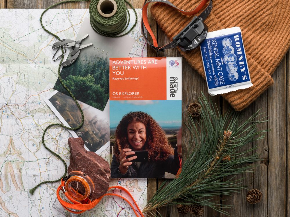 birthday map gift idea on a table