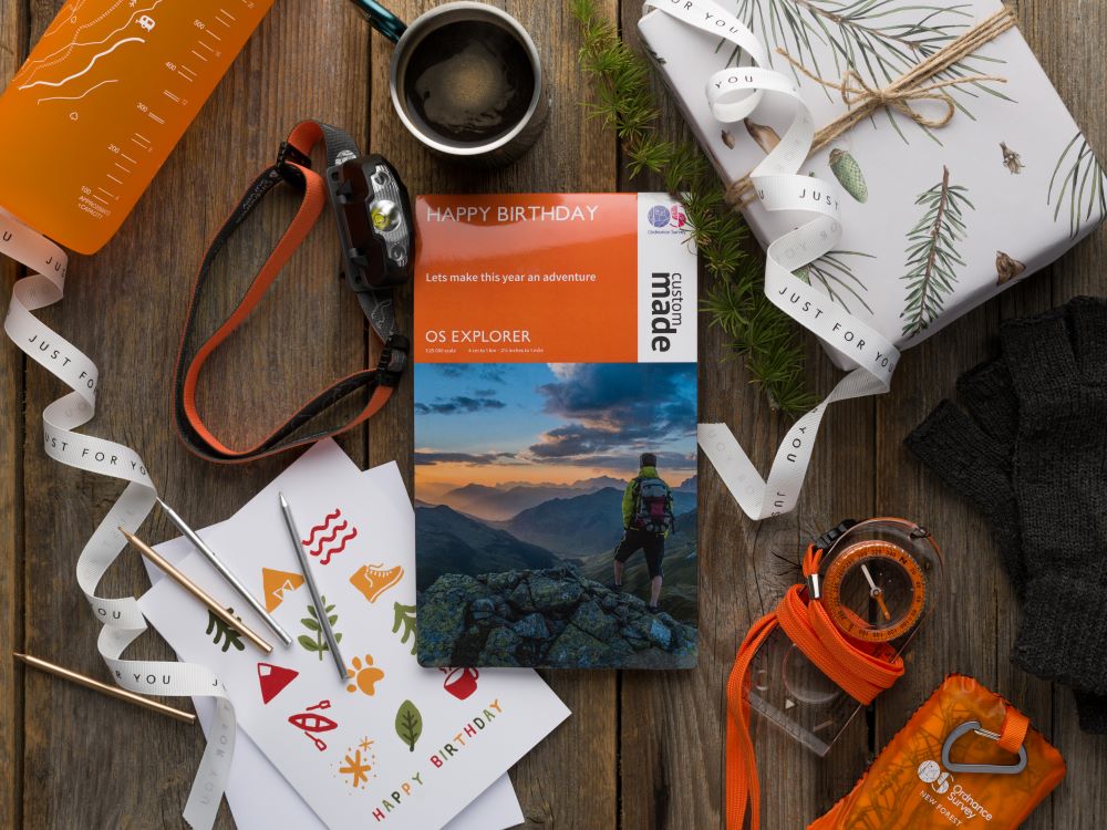 a mappy birthday car map on a table