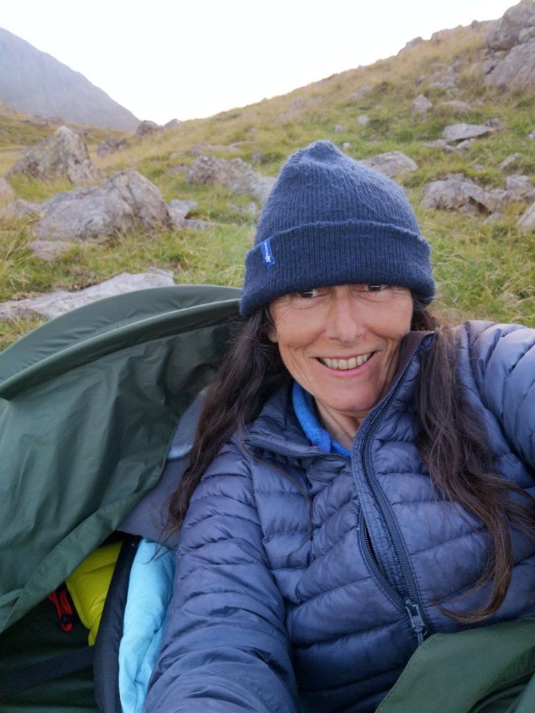Vivienne Crow bivvying on Allen Crags