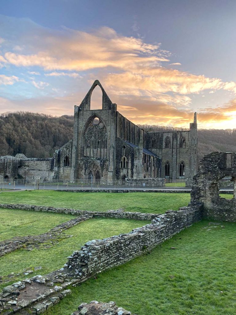 Tintern Abbey in moody lighting