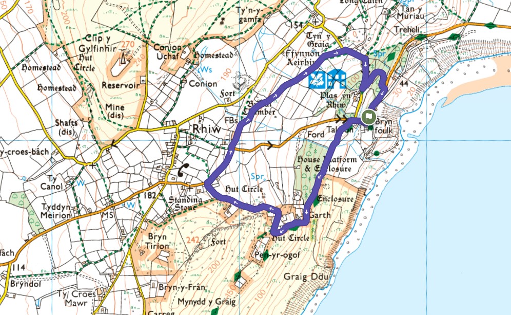 Rhiw circular walk map