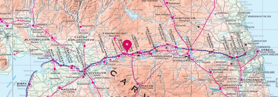 Roman Britain Map - Poltross Burn Castle