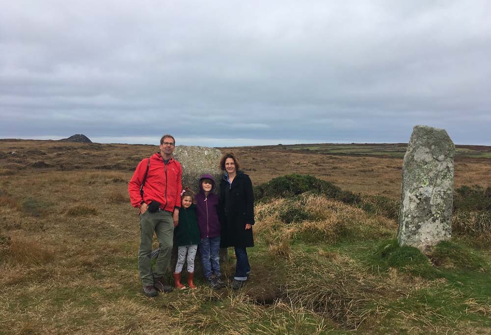 Fiona Stephen and the kids at Boskednan