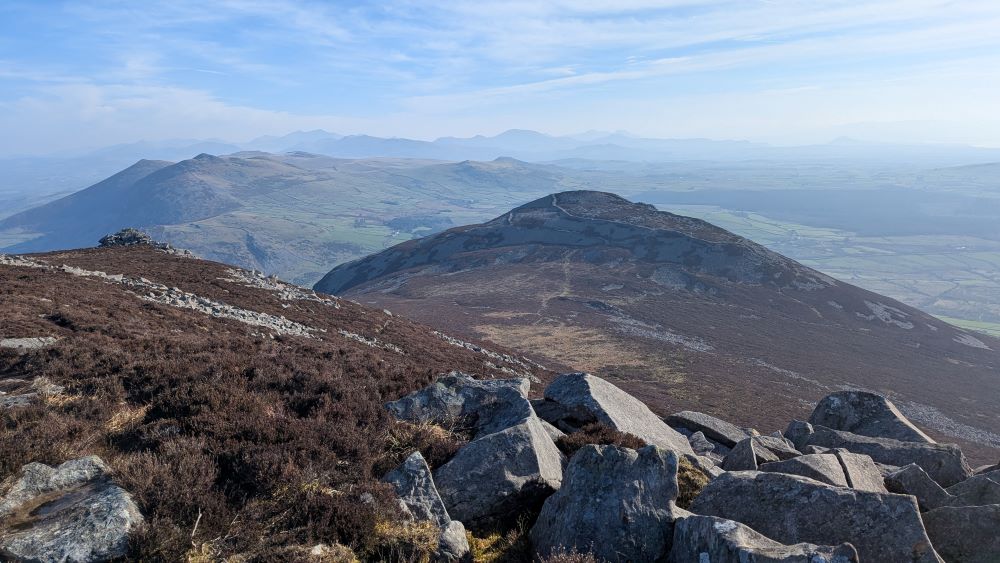 Tre'r Ceri Ancient Hillfort from Yr Eifl summit