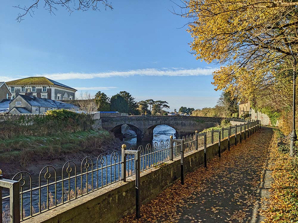 pretty bridge in autumn