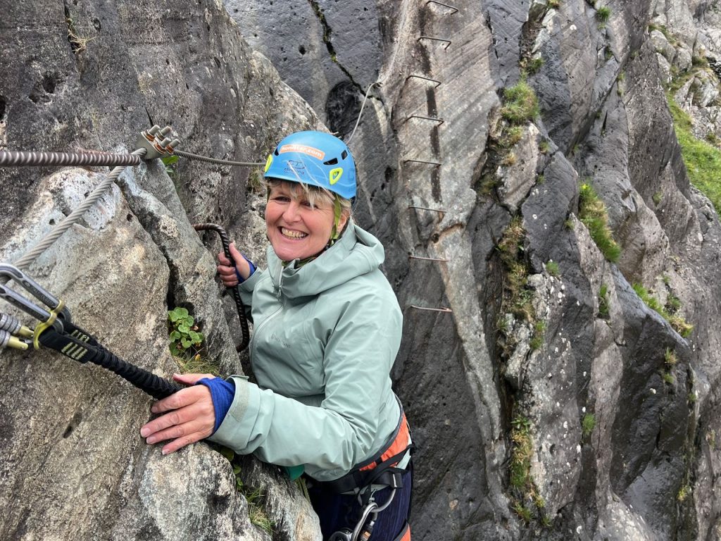 Jo Moseley climbing
