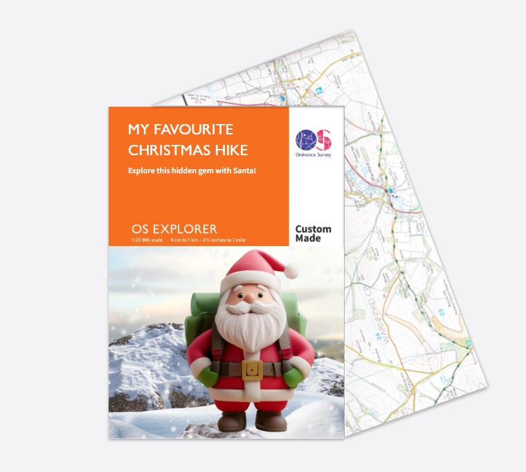 a map featuring father christmas
