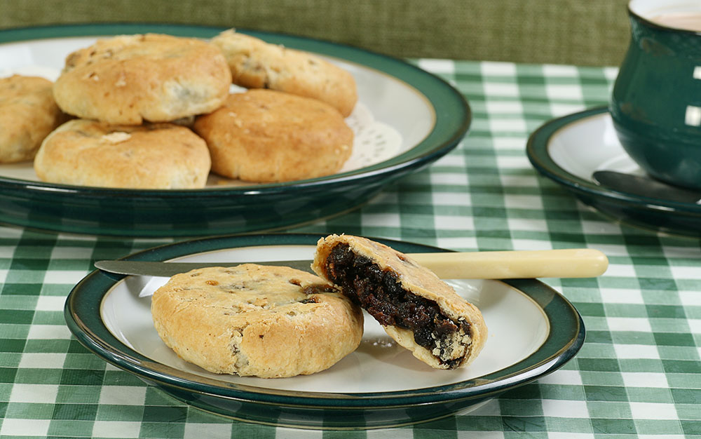Eccles cakes on a plate