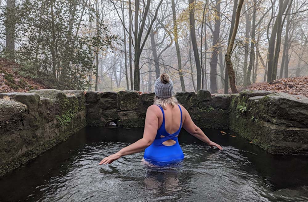 Rowan in st anthony's well in the magical forest of dean
