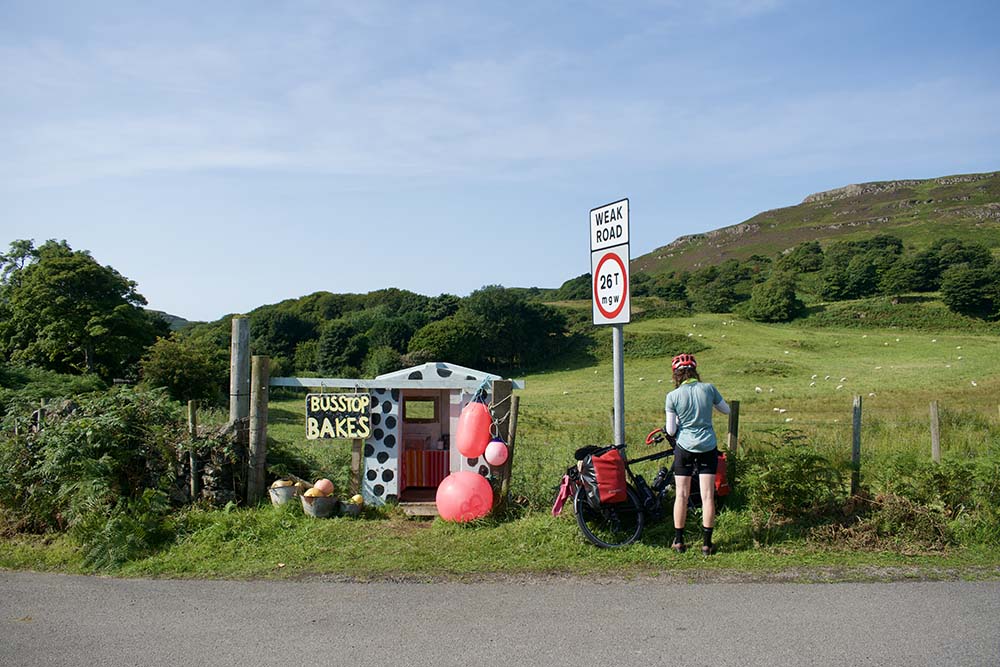 Chance encounter with an honesty box selling homemade cake, Mull