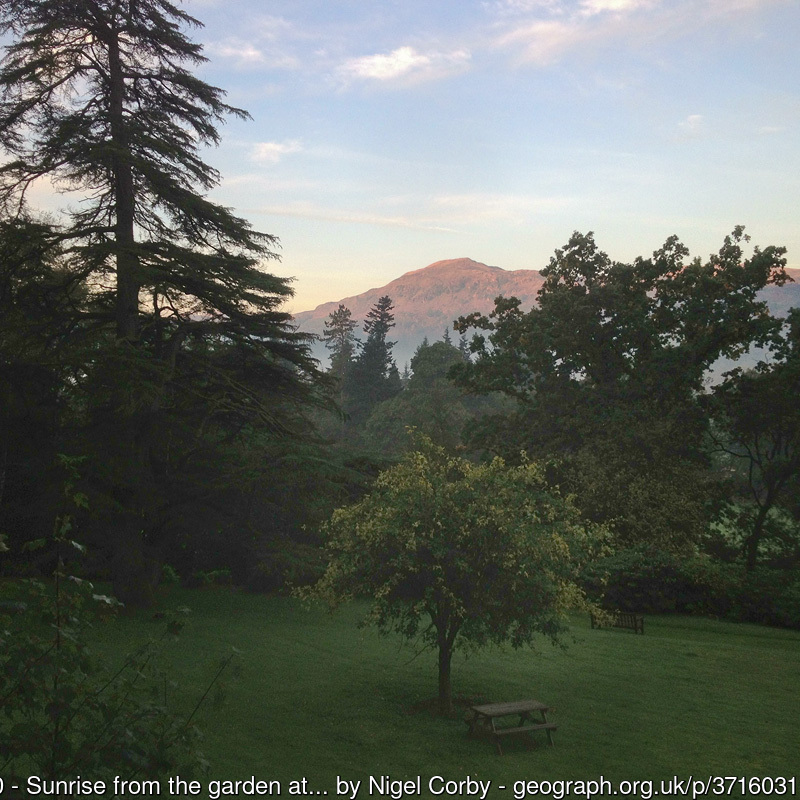 Sunrise from the garden at the Forest Side Hotel by Nigel Corby