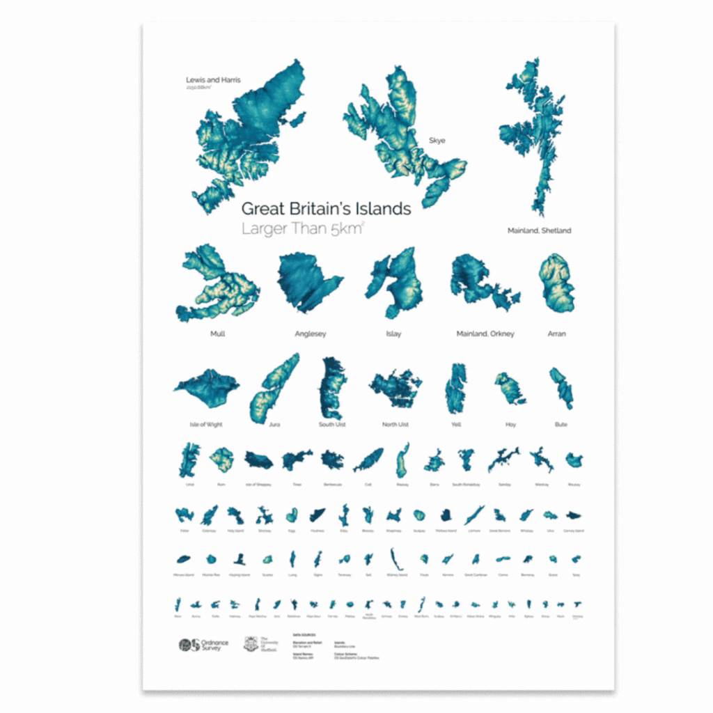 relief map of british islands
