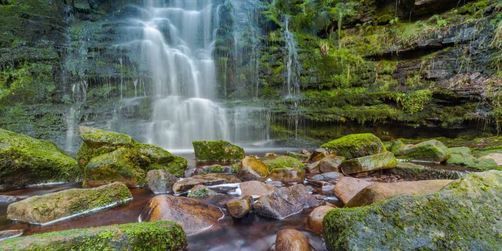 Middle Black Clough Waterfall near to Manchester