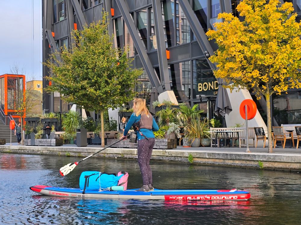 Paddling past Brunel Building in Paddington