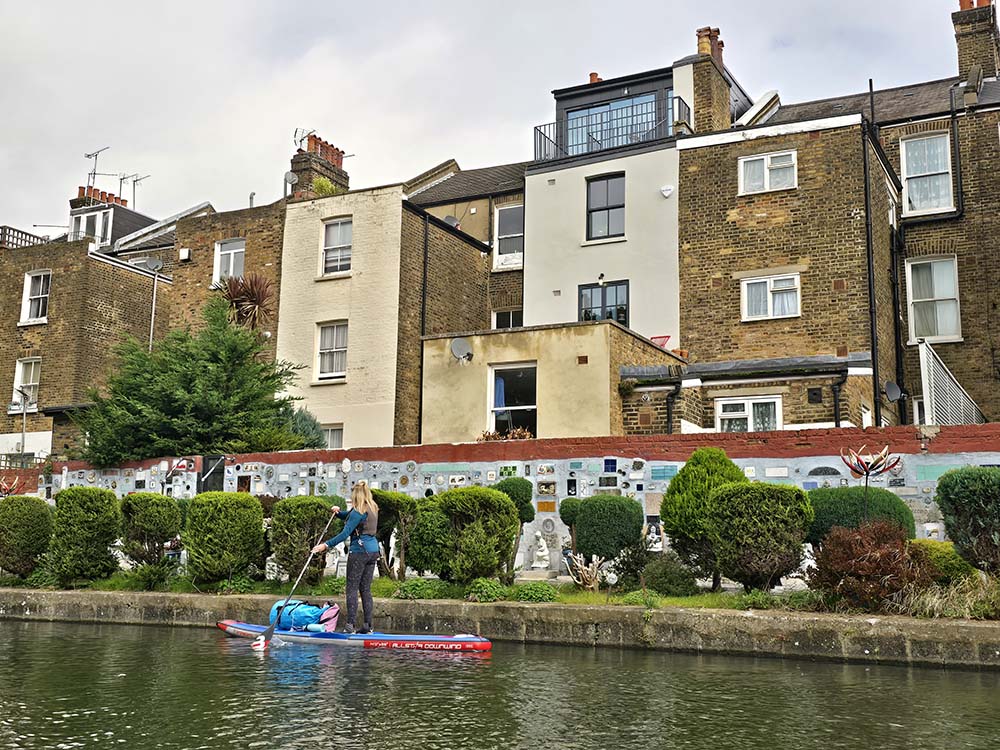 paddleboarding along the grand union canal