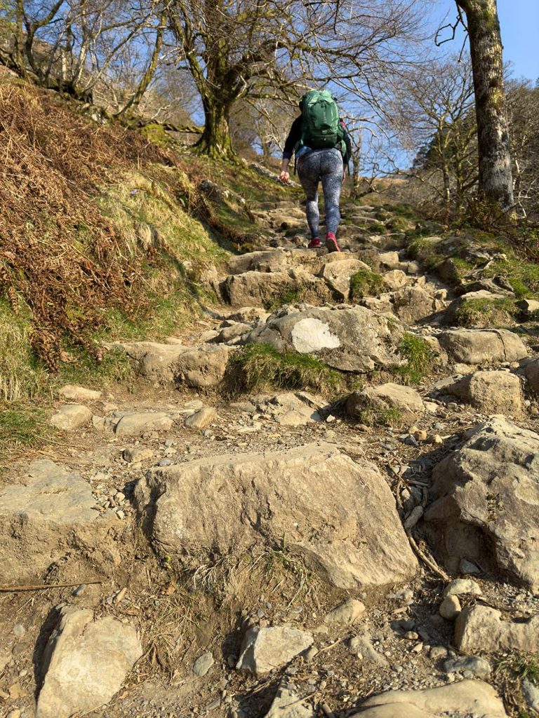 Julia hiking up Cader Idris