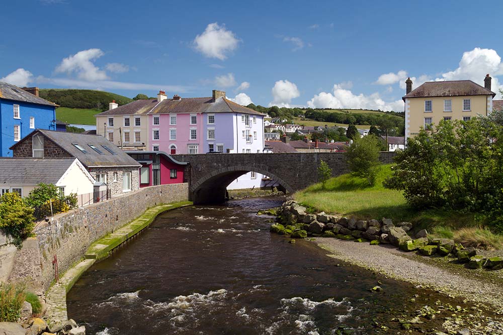 A bridge over the river aeron at Aberaeron,Wales