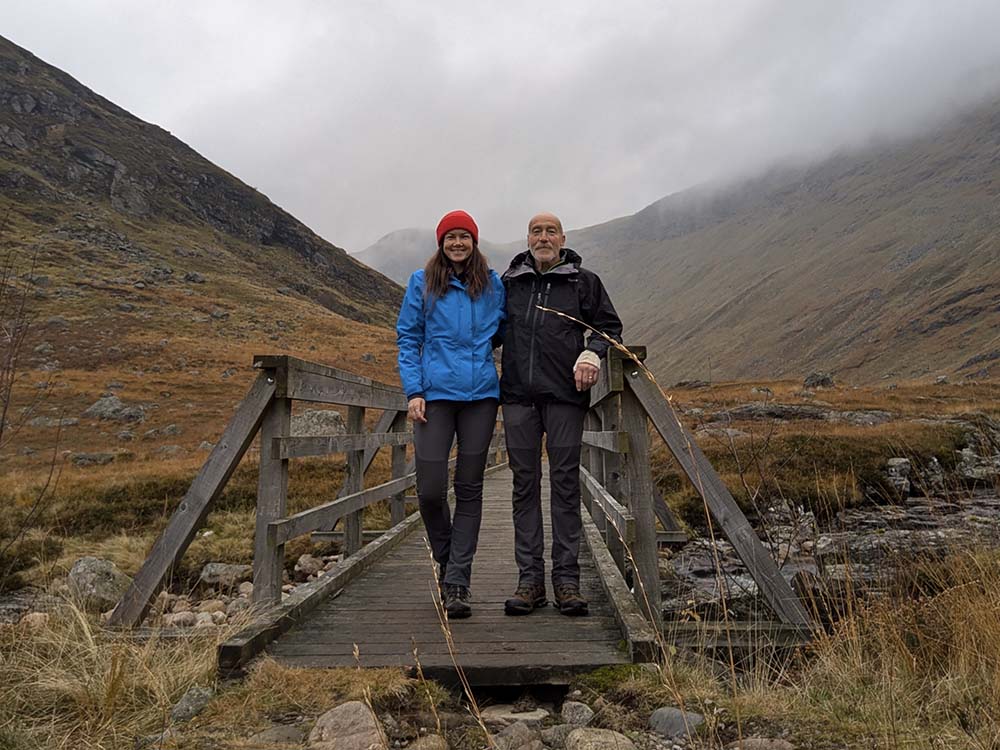 Ciss on a bridge in her keela jacket