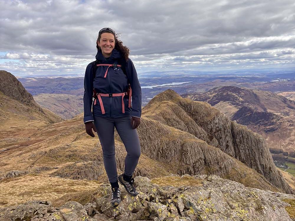 Breesha in the mountains on a clear day