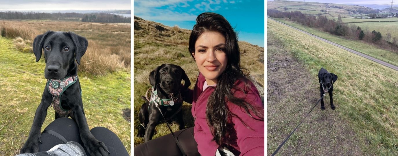 Nazmine Maguire and Dexter at Watergrove reservoir