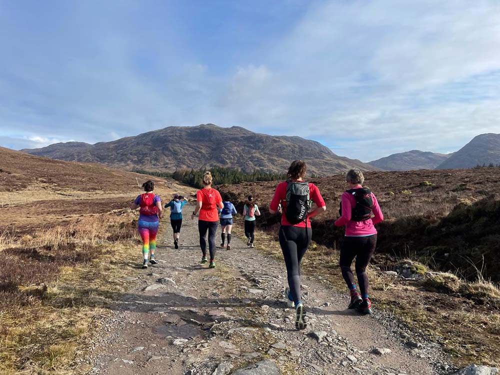 women fell running