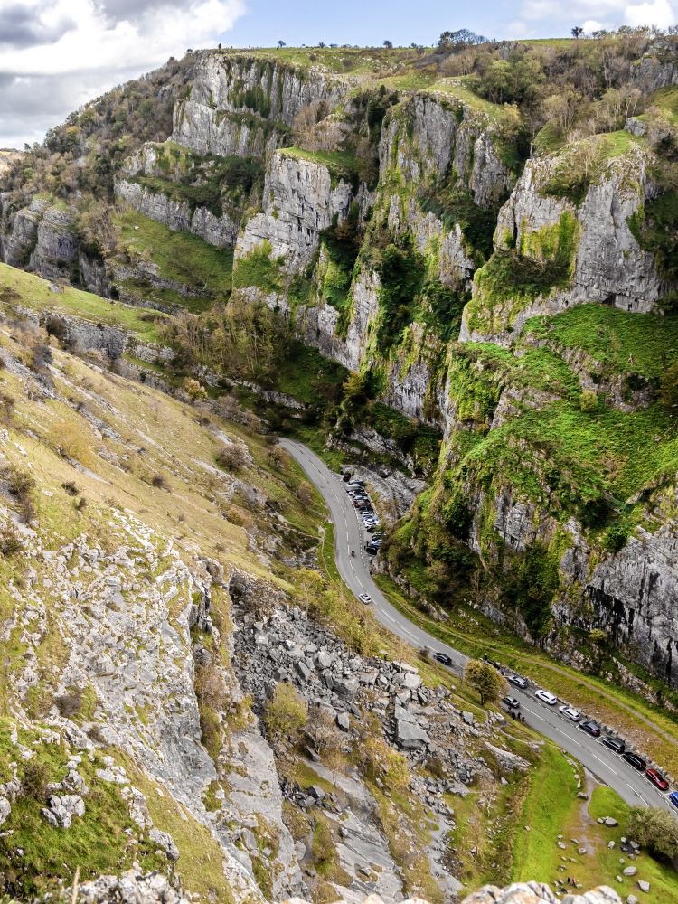 cheddar gorge aerial view