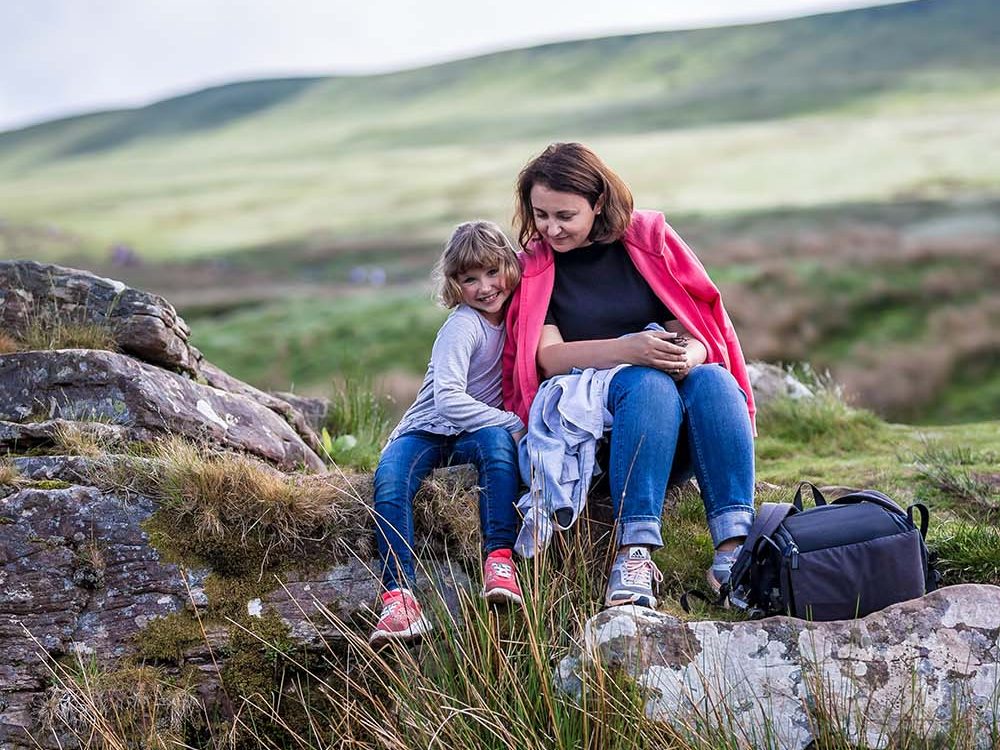 Family in the national park of Brecon Beacons, Wales