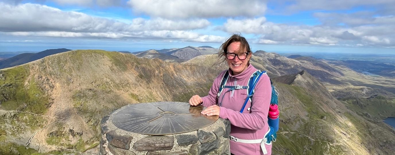 Sally Mayor on the top of Yr Wyddfa