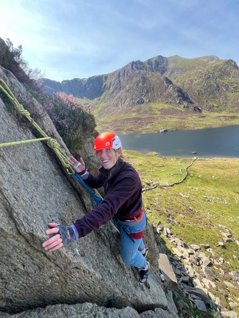 female climber in Ogwen Valley