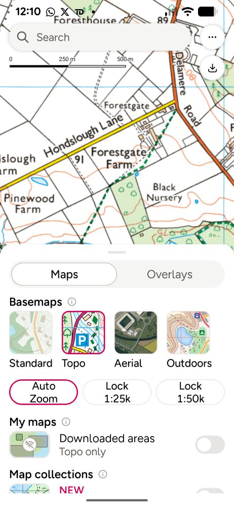 switching layers on os maps
