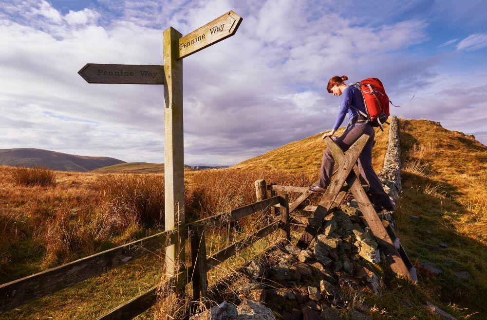 The Pennine Way a woman on a stile