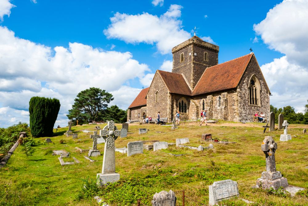 St. Marthas church, St. Marthas Hill, Surrey Hills, North Down Way, Surrey