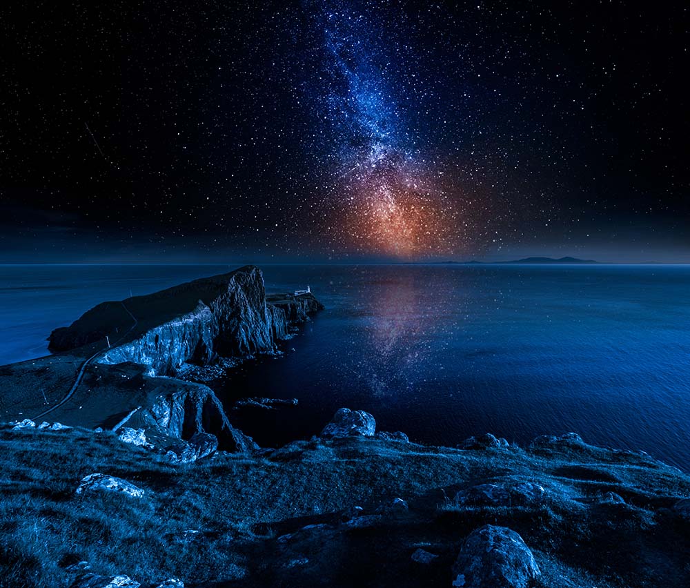 A galaxy of stars off Neist Point, Isle of Skye