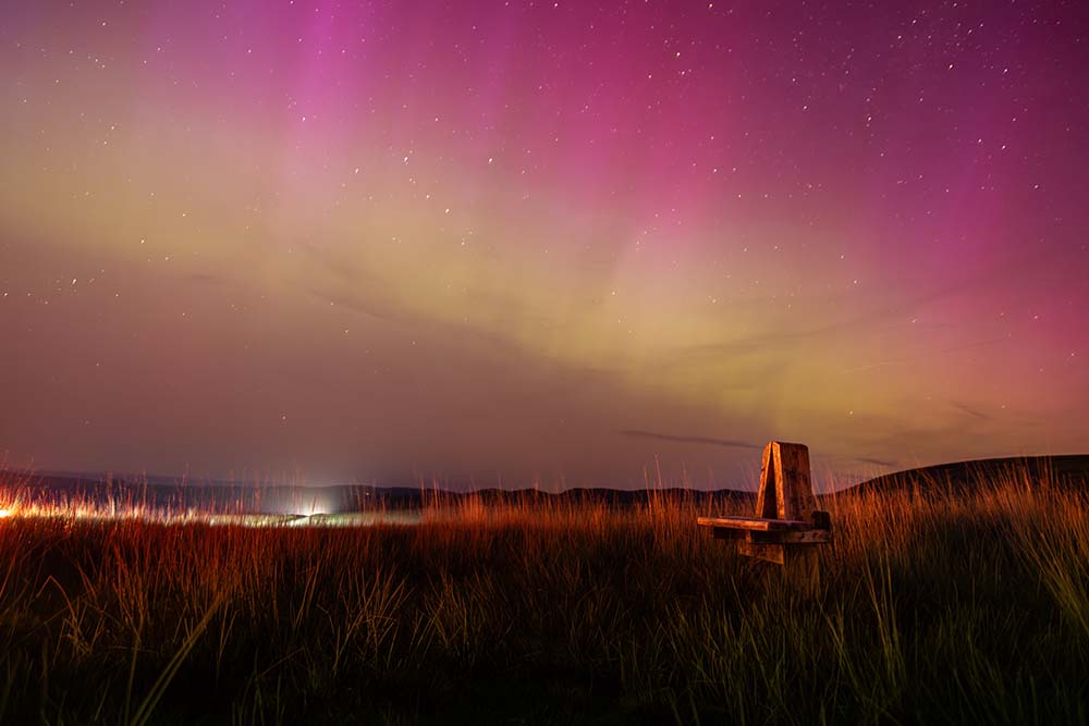The Brecon Beacons, illuminated by the Northern Lights