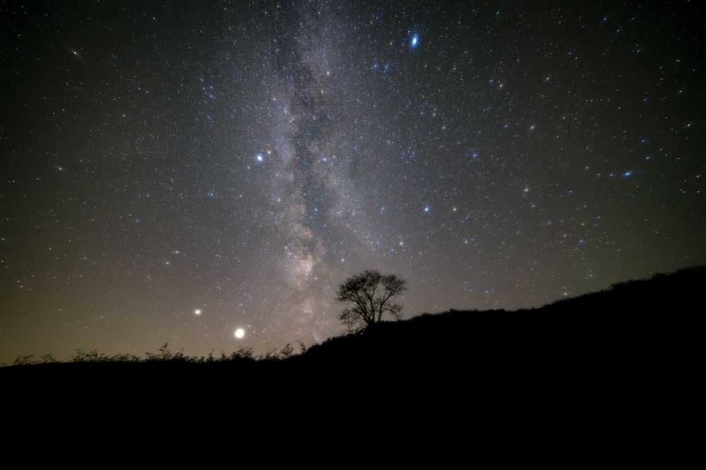 The Milky Way above the horizon in the Elan Valley
