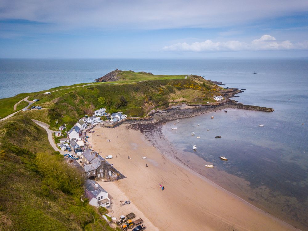 A beach and headland on the Llyn Peninsula